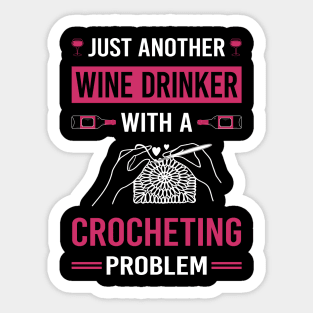 Wine Drinker Crocheting Crochet Sticker